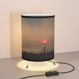 Lake Placid Ski Jumps Modern Tripod Lamp with Night Sky Print Shade