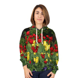 Vibrant Floral Hoodie - Unisex Tulip Design for Spring & Nature Lovers