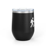 Adventure Hiking Dog with Parents Wine/Water Tumbler for Outdoor Lovers - 12oz