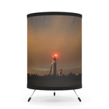 Lake Placid Ski Jumps Modern Tripod Lamp with Night Sky Print Shade