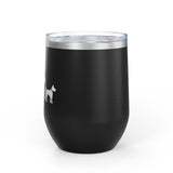 Adventure Hiking Dog with Parents Wine/Water Tumbler for Outdoor Lovers - 12oz