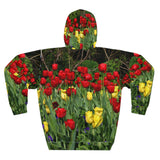 Vibrant Floral Hoodie - Unisex Tulip Design for Spring & Nature Lovers