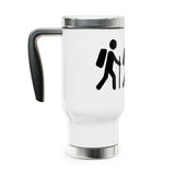 Adventure Hiking Dog with Parents Stainless Steel Travel Mug - 14oz Hiking Design