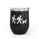 Adventure Hiking Dog with Parents Wine/Water Tumbler for Outdoor Lovers - 12oz