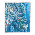 Cozy Arctic Fleece Blanket - Scenic Ski Map Design