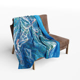 Cozy Arctic Fleece Blanket - Scenic Ski Map Design